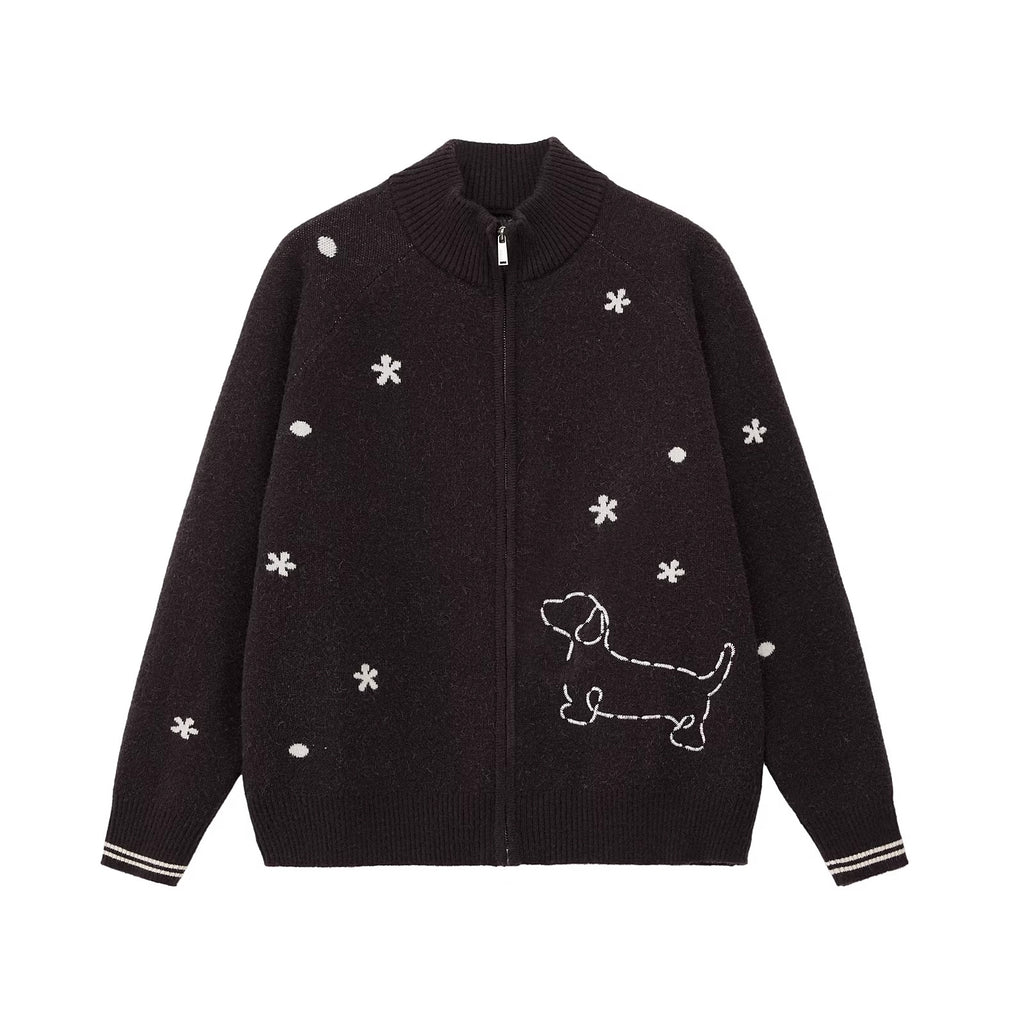 PCLP_Soft_Warm_Zip_Cardigan_Loose_Fit_Half_High_Neck_Unisex_Animal_Pattern_Sweater_MISSTT