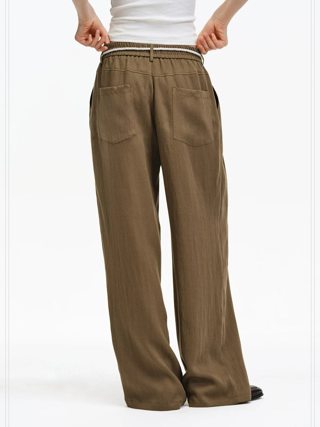PCLP Stretch High Waist Straight Leg Women Work To Weekend Navy Ivory Pants