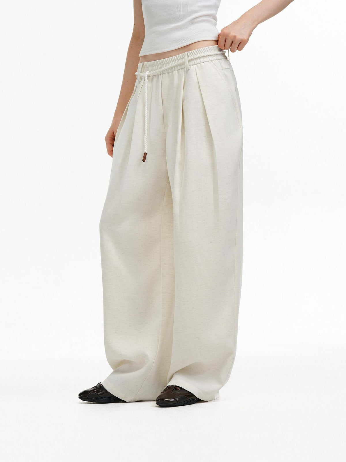 PCLP Stretch High Waist Straight Leg Women Work To Weekend Navy Ivory Pants