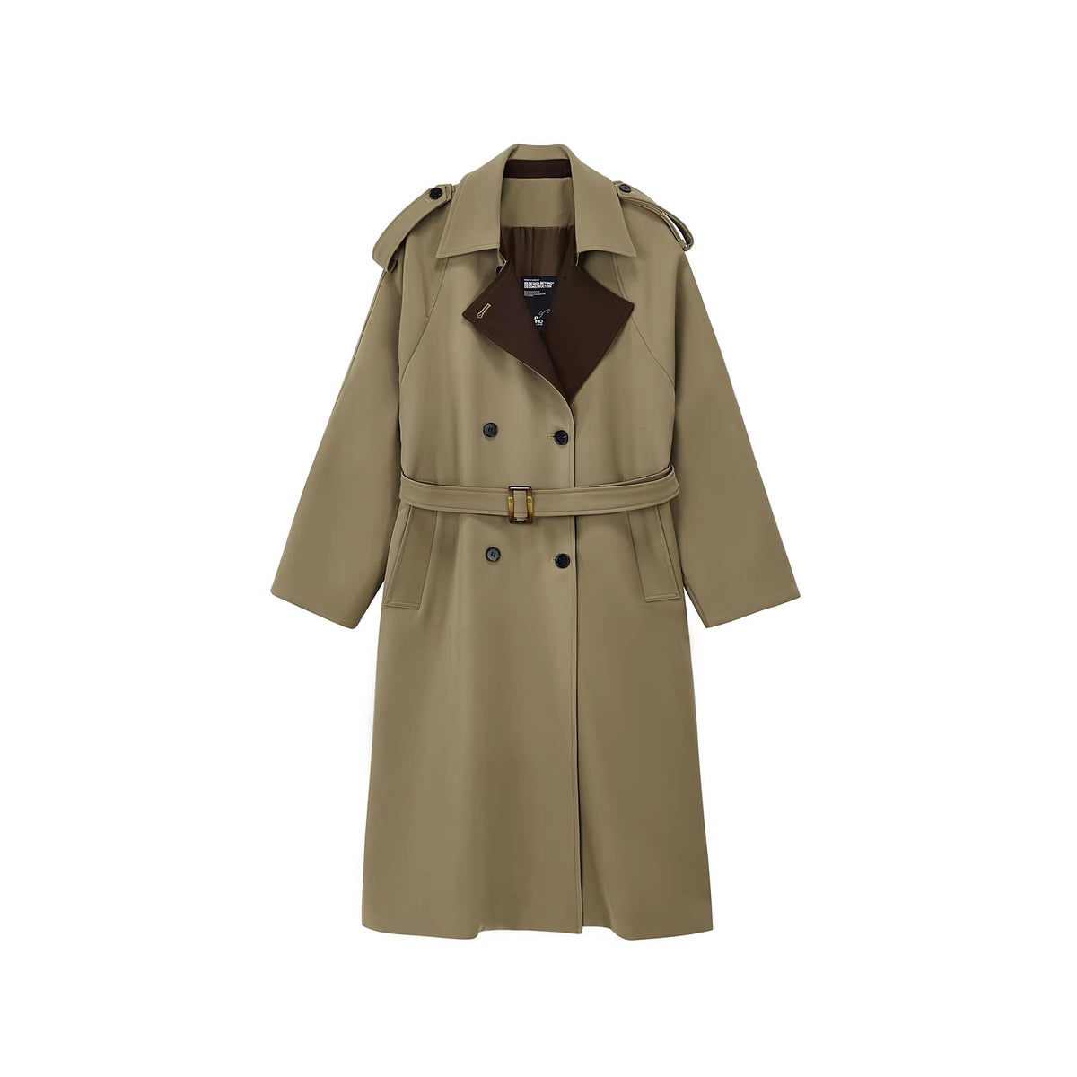 PCLP_Stretch_Polyester_Straight_Fit_Single_Breasted_Longline_Women_Khaki_Jacket_MISSTT