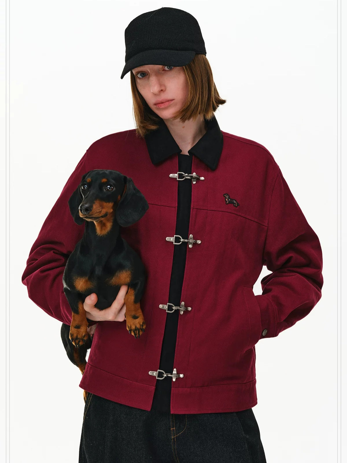 PCLP Warm Cotton Longline Lapel Dropped Shoulder Animal Print Unisex Jacket