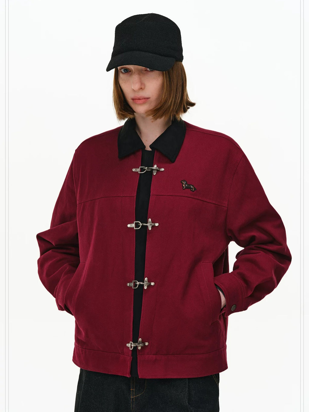 PCLP Warm Cotton Longline Lapel Dropped Shoulder Animal Print Unisex Jacket
