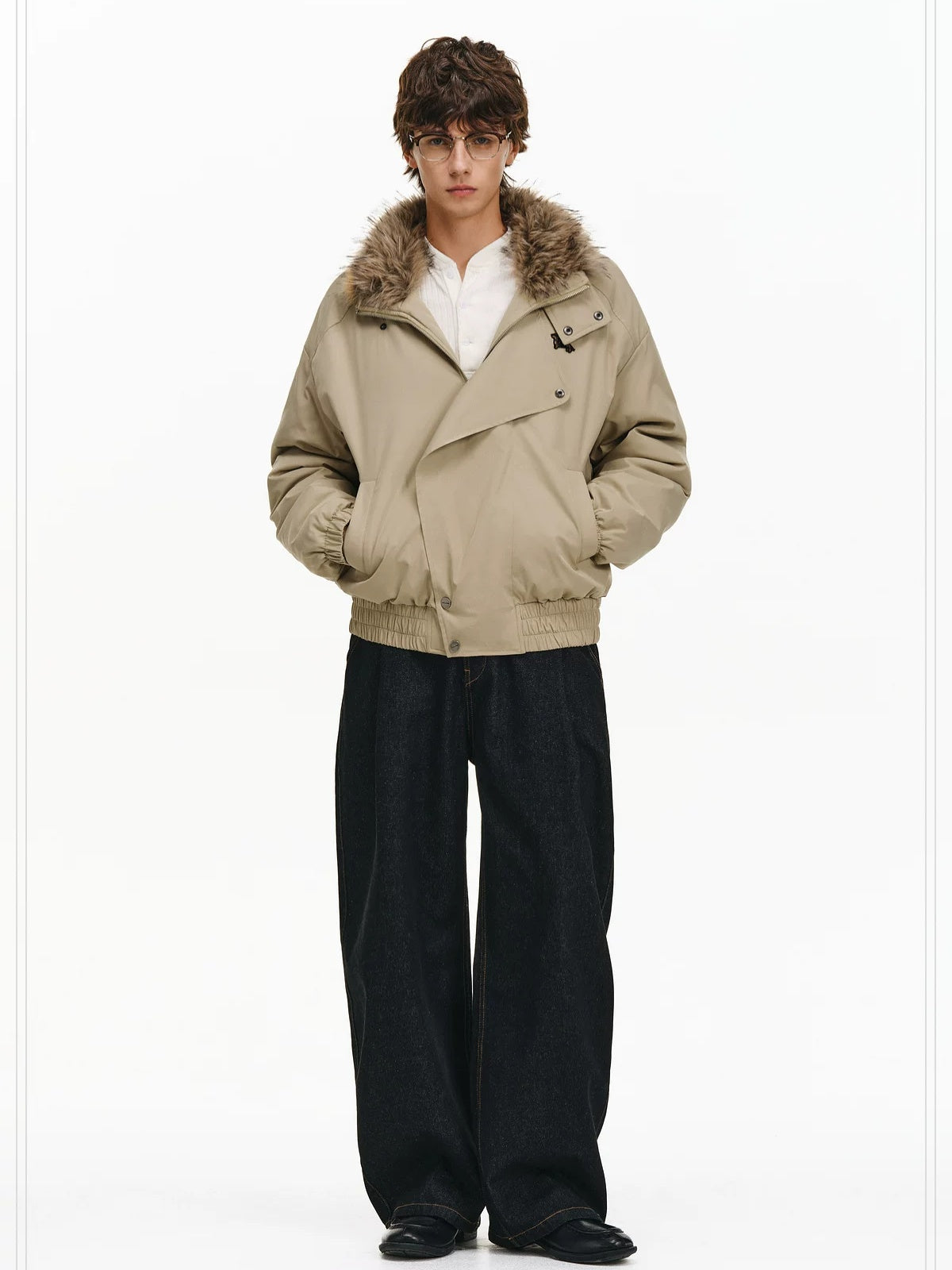 PCLP Warm Thick Stand Collar Youthful Standard Unisex Polyester Daily Puffer Jacket