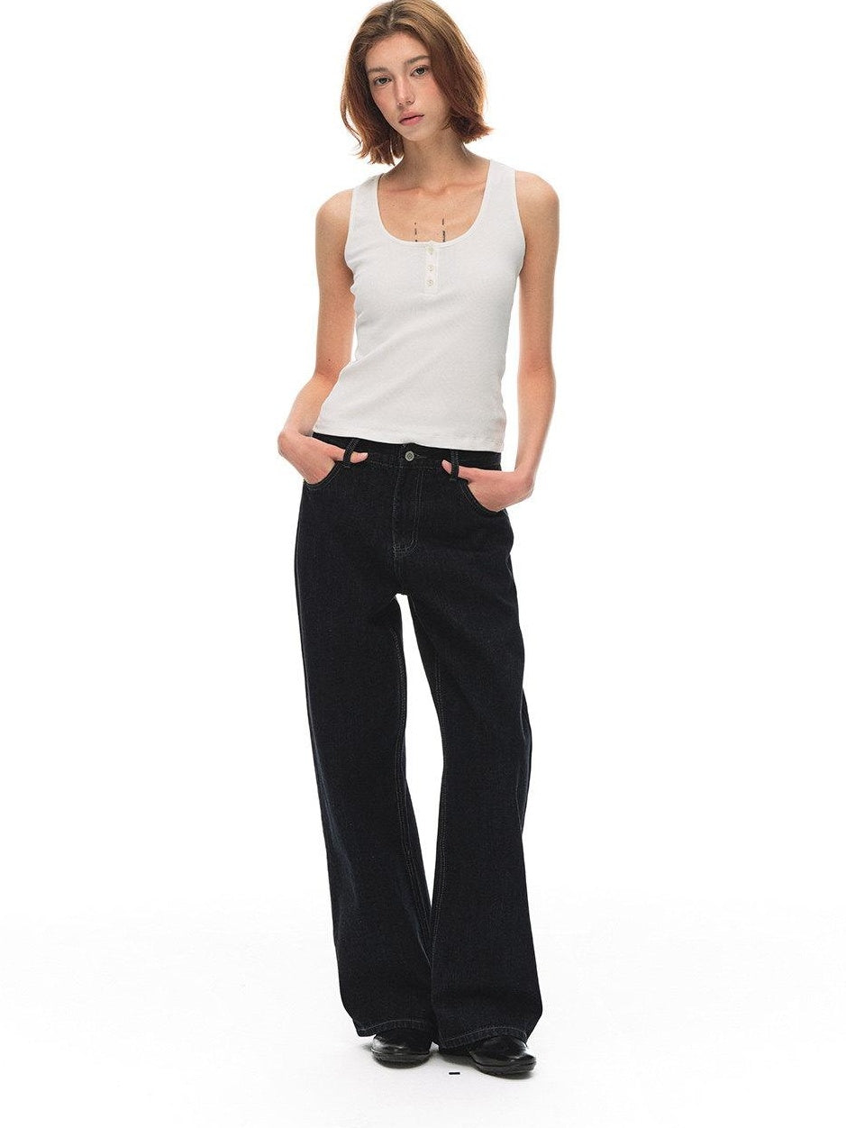 Country Moment Moisture Wicking High Stretch Slim Ribbed U Neck Daily Cotton Viscose Tank Tops