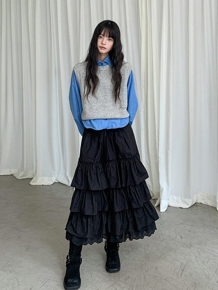 DDGIRL studio Moisture Wicking Pure Cotton Relaxed Polo Collar Button Women Blue Blouses