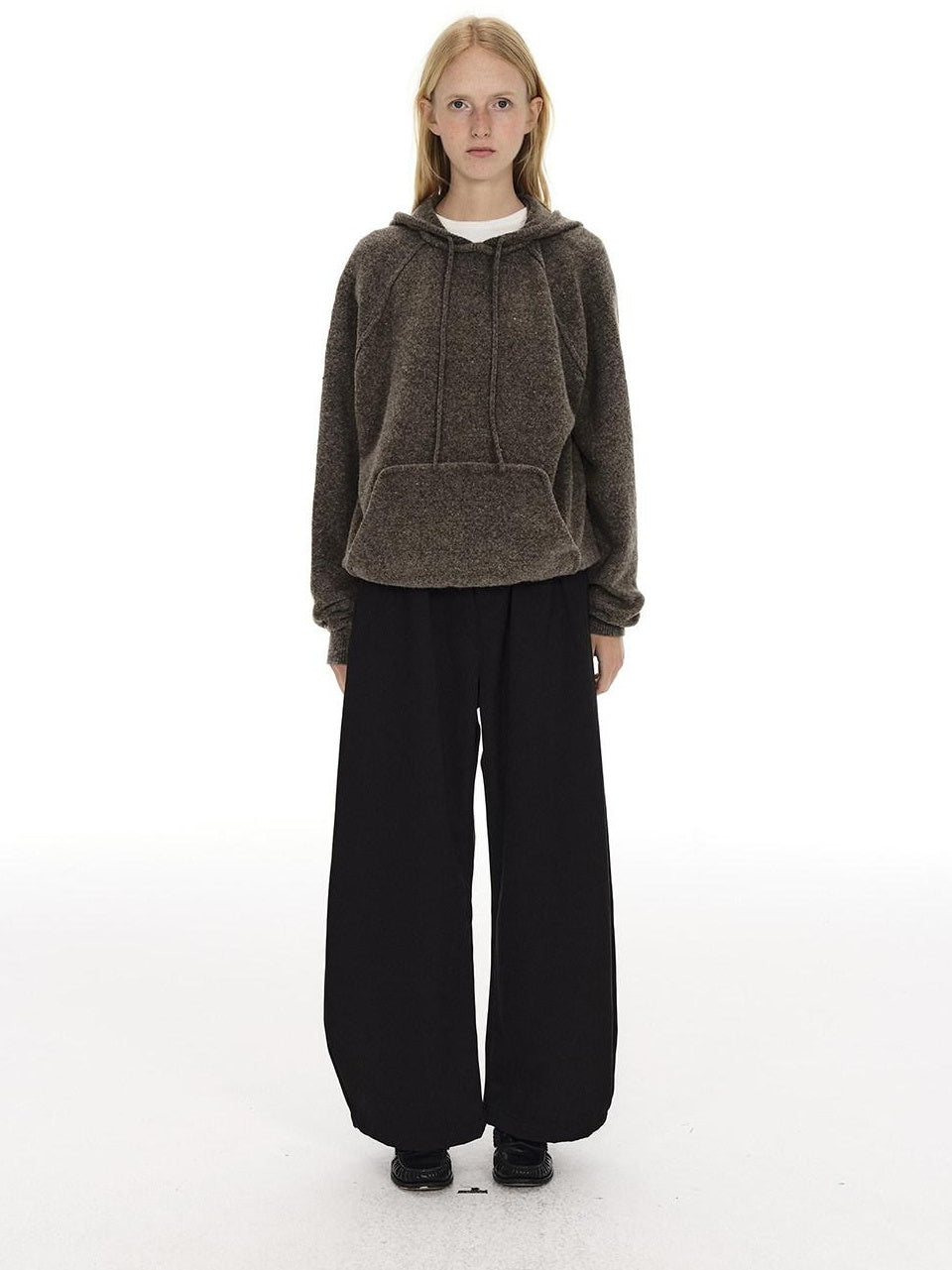 Country Moment Breathable Pleated Mid Rise Black Polyester Zipper Fly Wide Leg Pants