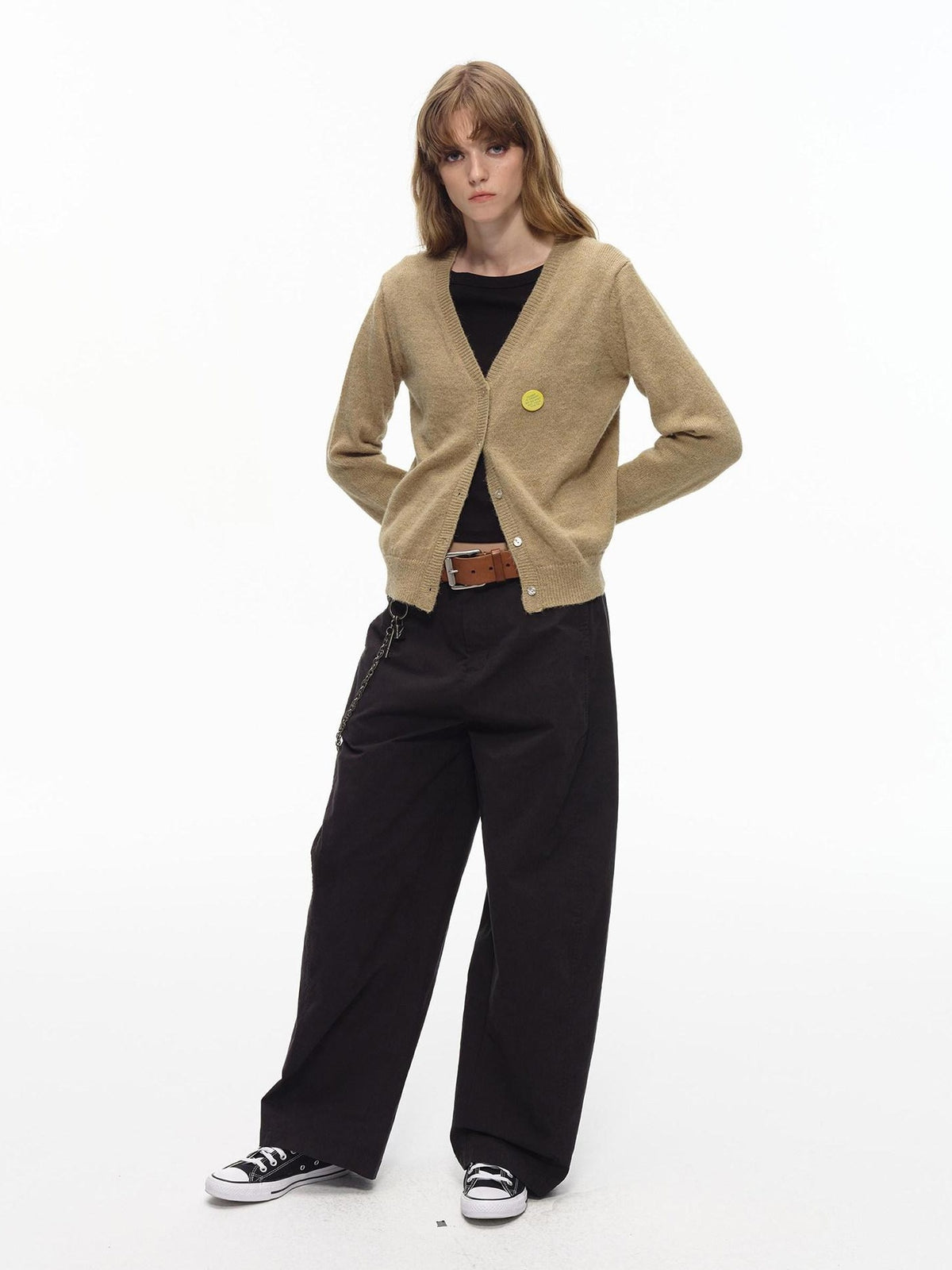 Country Moment Soft Wool Blend Slim Fit American V-neck Short Button Knit Women Cardigans