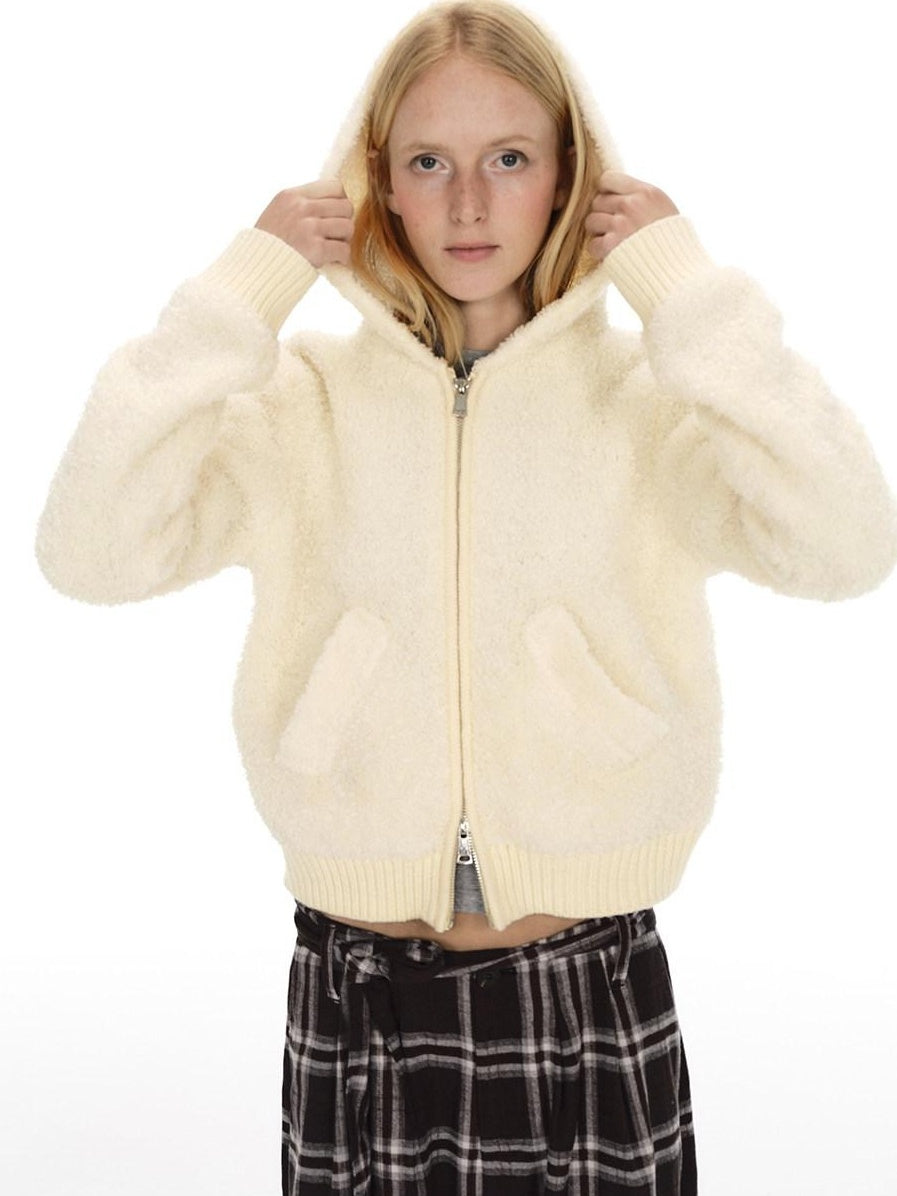 Country Moment 100 Percent Polyester Casual Standard Zip Hooded Men Commuter White Hoodie