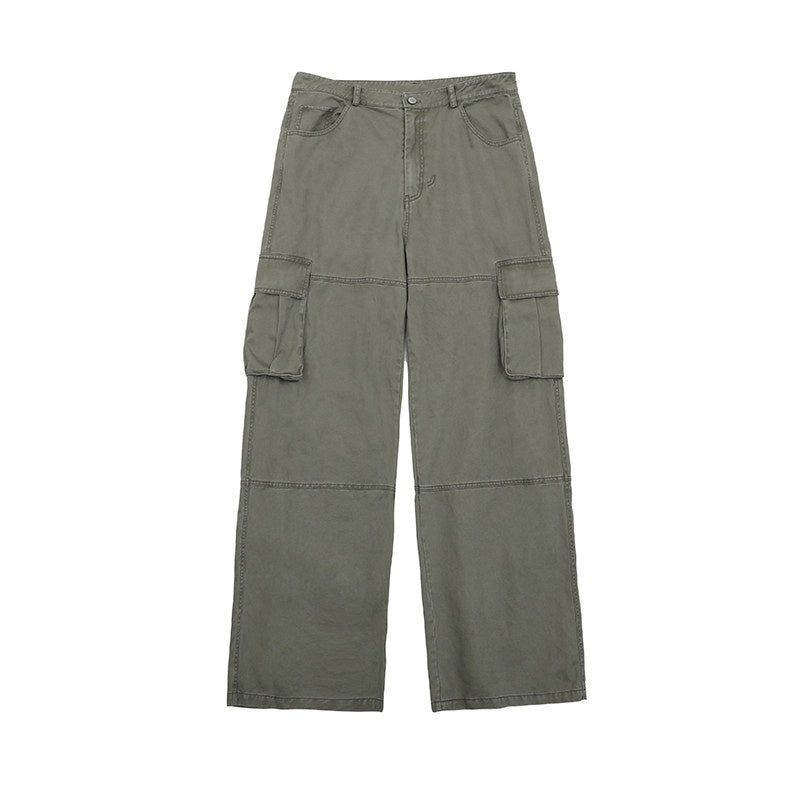 Country_Moment_Washed_Mid_Rise_Loose_Straight_Leg_Youth_Daily_Pure_Cotton_Green_Cargo_Pants_MISSTT