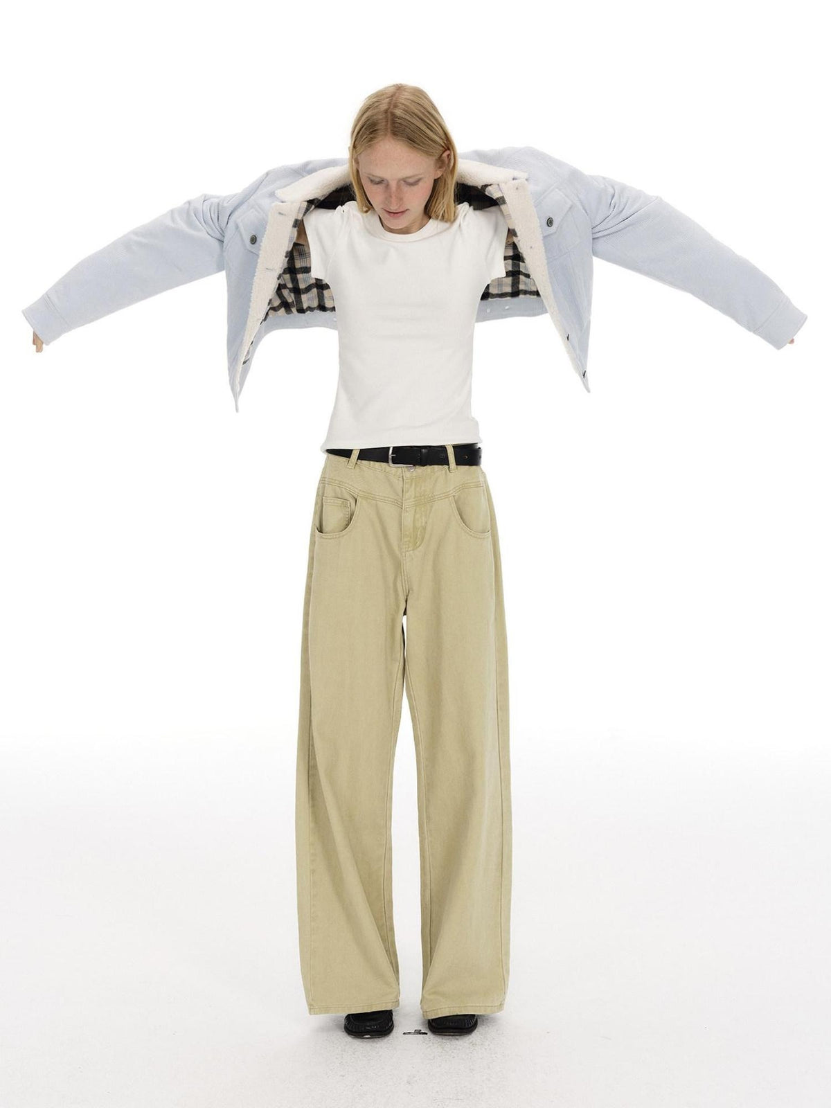 Country Moment Vintage Washed Mid Rise Zipper Flare Loose Casual Unisex Cotton Wide Leg Jeans