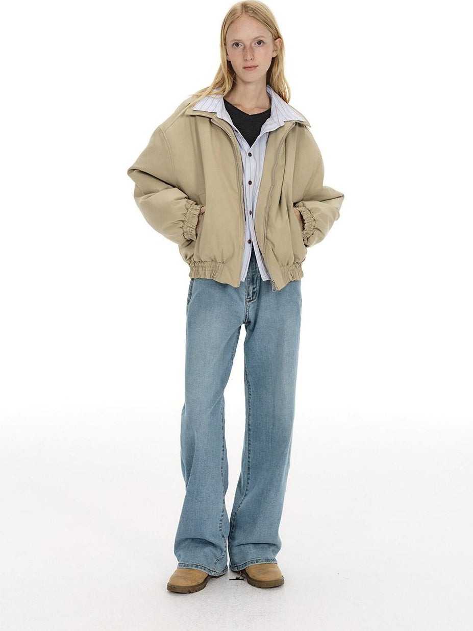 Country Moment Vintage Washed Low Rise Loose Fit Micro Stretch Casual Blue Straight Leg Jeans