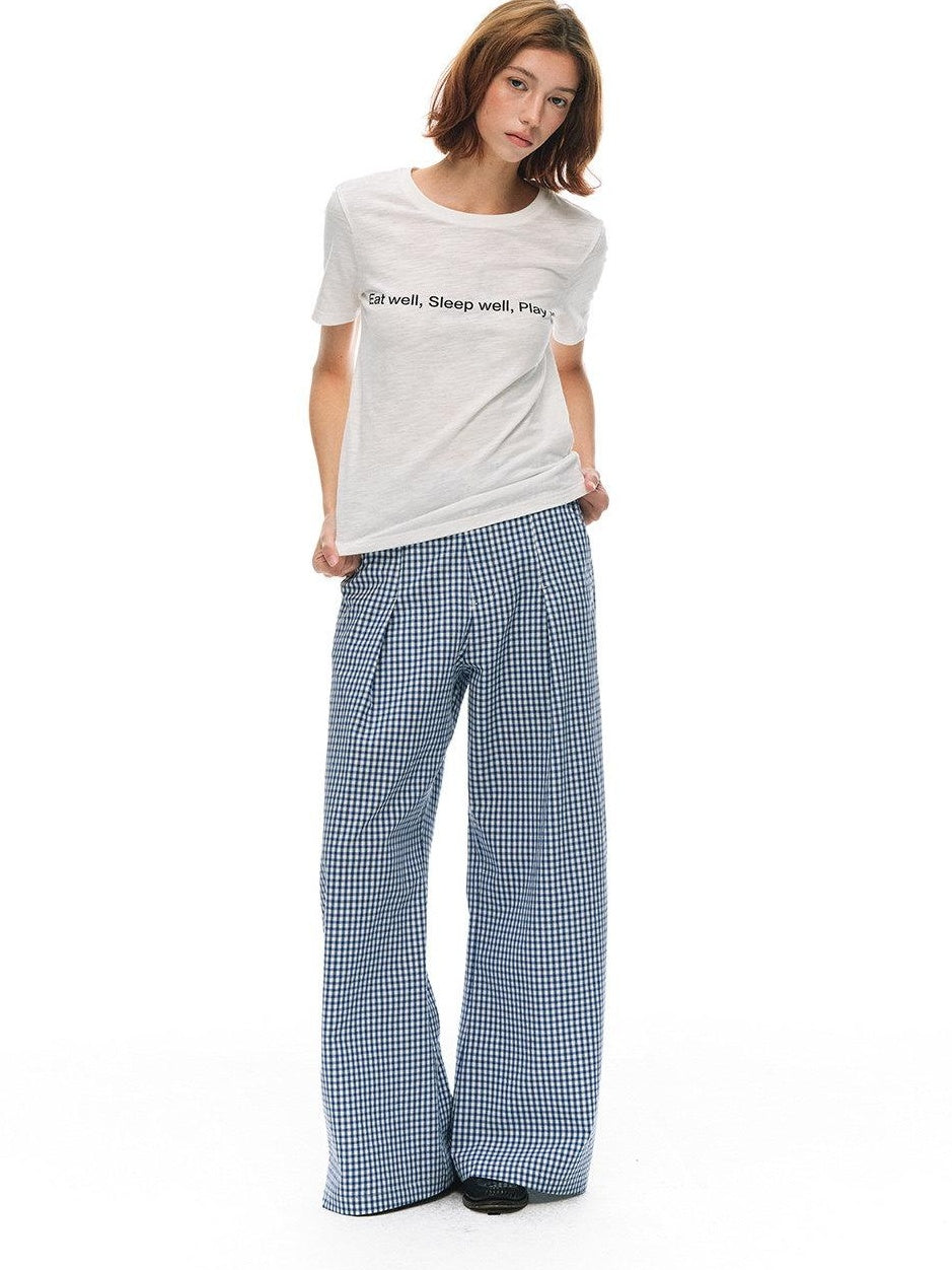 Country Moment Breathable Bamboo Slub Cotton Loose Fit Letter Print Women Short Sleeve T-Shirts