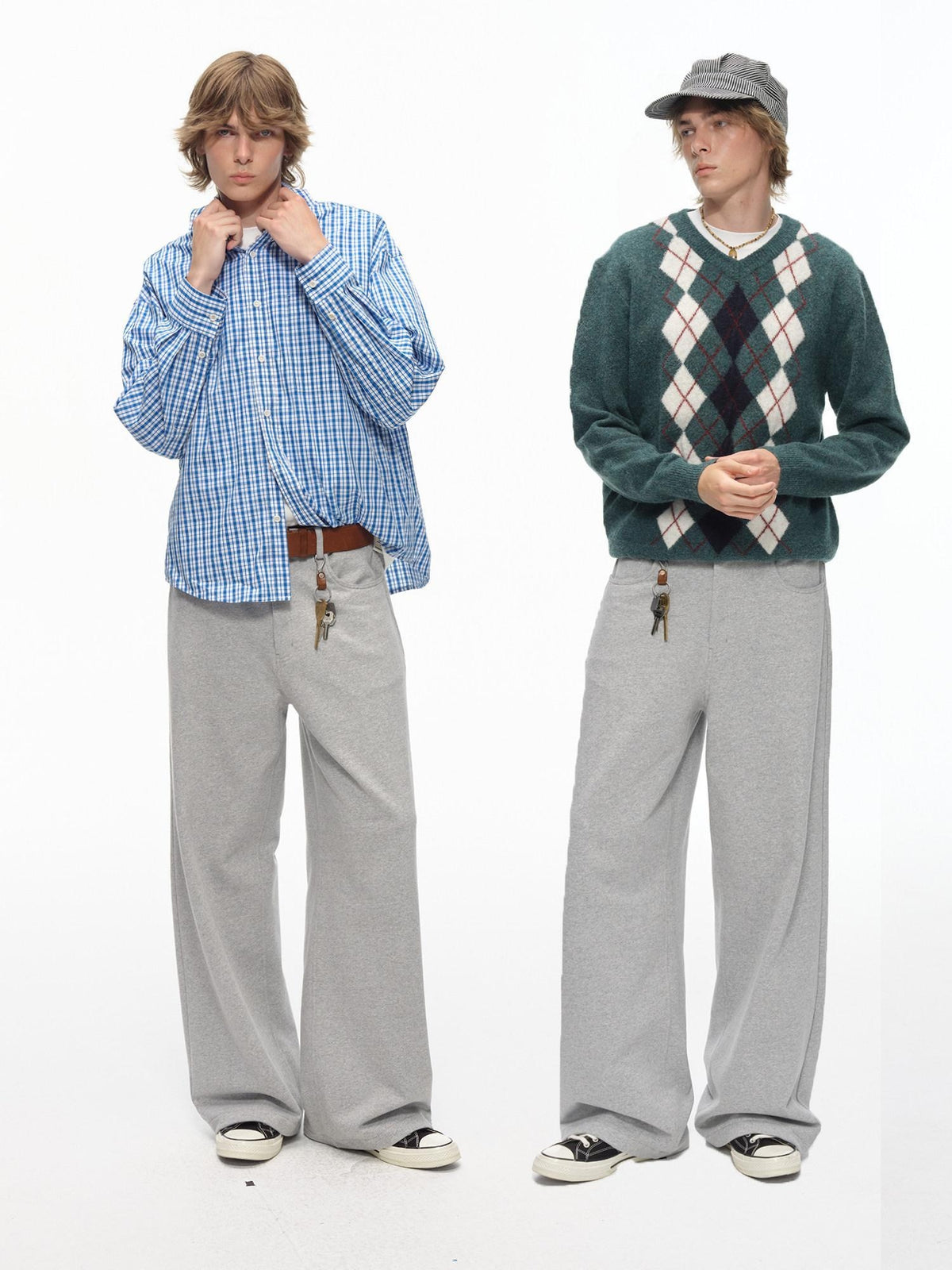 Country Moment Durable Cotton Blend Relaxed Fit Casual Youth Gray Stretch Straight Pants