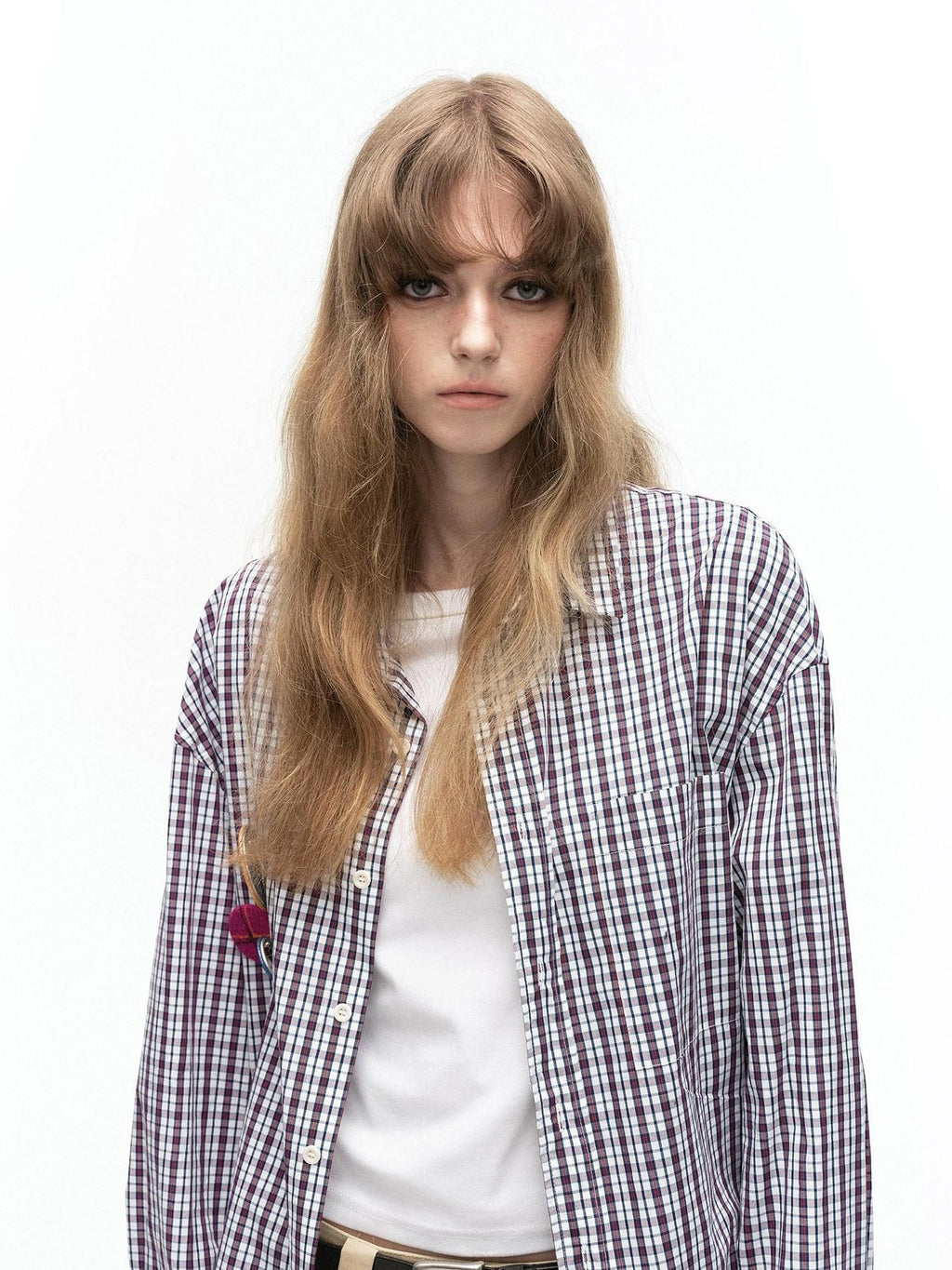 Country Moment Loose Cotton Plaid Button Front Turn Down Collar Unisex Long Sleeve Shirts