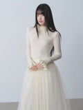 DDGIRL_studio_Warm_Lightweight_Slim_Ruffle_Collar_Commuter_Pullover_Women_Beige_Sweaters_MISSTT