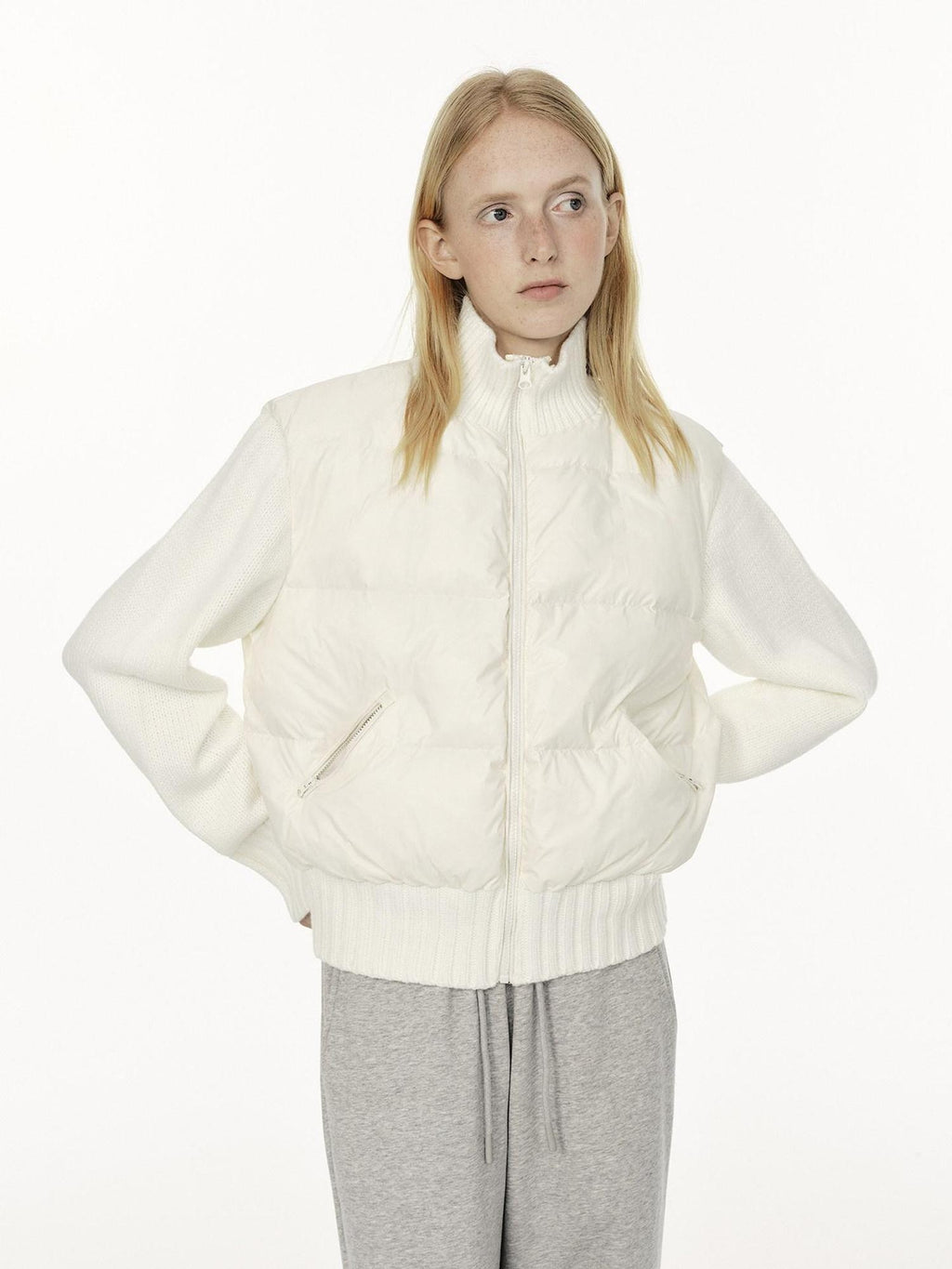 Country Moment 650Fp White Duck Down Warm Patchwork Short Stand Collar Women Nylon Down Jackets