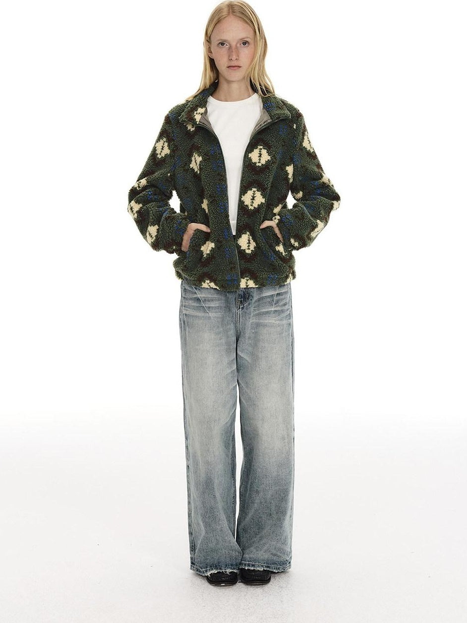 Country Moment Warm Sherpa Lined Loose Fit Toggle Detail Ethnic Men Commuter Cropped Jackets