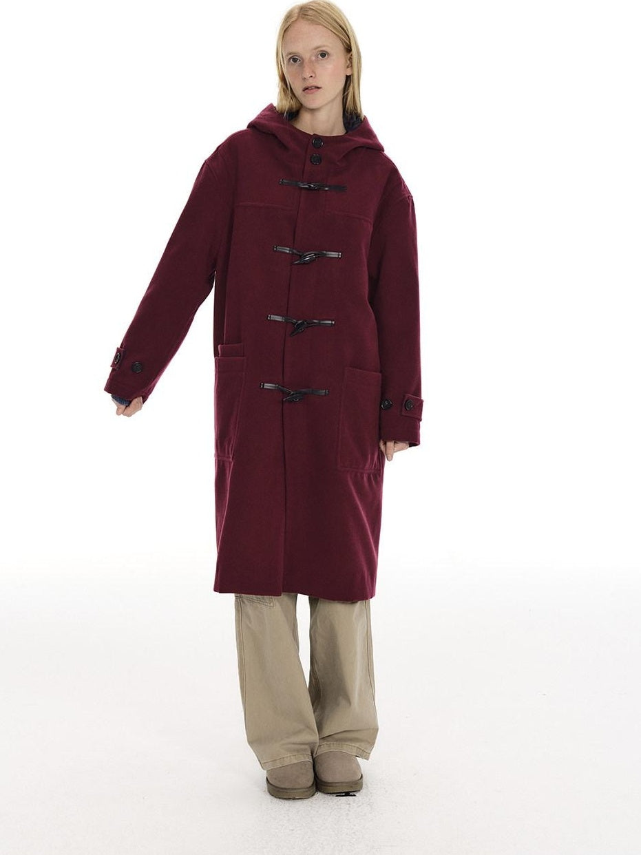 Country Moment Warm Hooded Relaxed Fit Horn Toggle Midlength Youth Collegiate Red Long Coats
