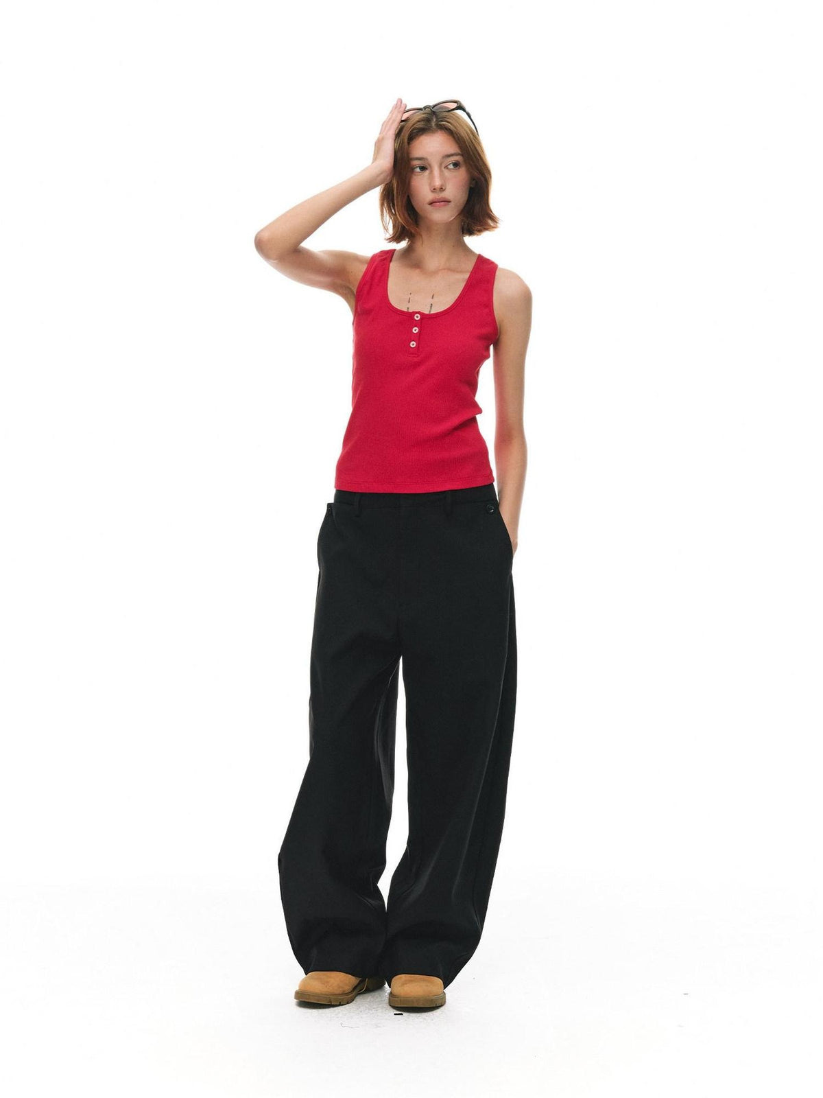 Country Moment Breathable Relaxed Fit Straight Leg Unisex Daily Polyester Viscose Cargo Pants