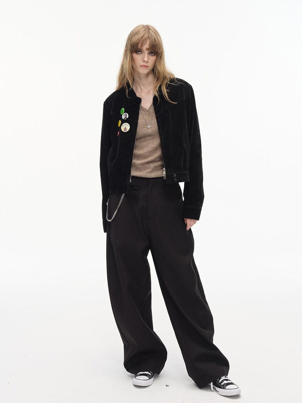 Country Moment Warm Casual Lapel Zipper Long Sleeve Pockets Women Cropped Jackets