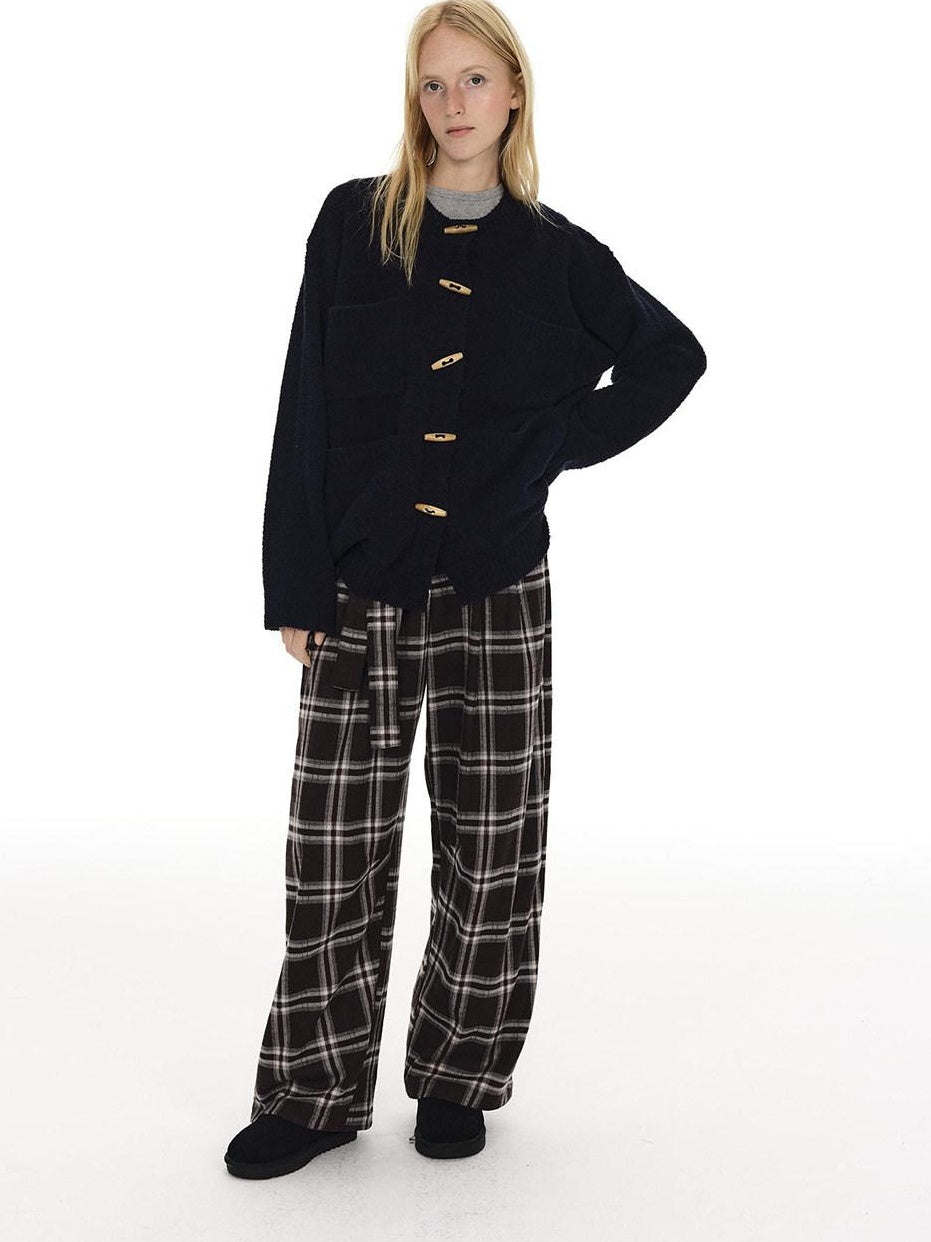 Country Moment Soft Warm Button Vintage Loose Fit Women Commuter Polyester Cardigans