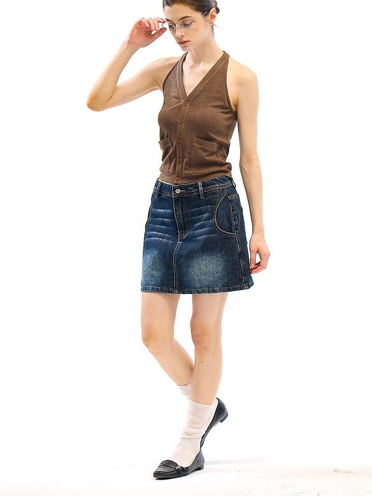 Country Moment Original Design Slim Fit Halter Neck Viscose Cotton Stretch Womens Tank Tops