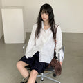 DDGIRL_studio_Cotton_Ruffle_Lace_Loose_V-neck_Cardigan_Office_Casual_Women_Breathable_Shirts_MISSTT