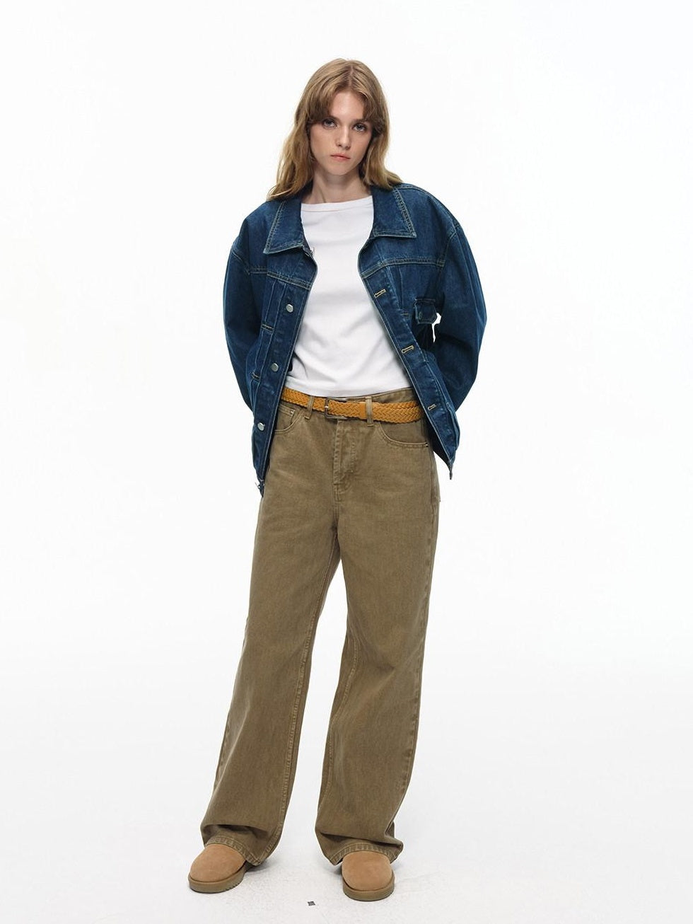 Country Moment Shape Retaining Washed Relaxed Fit Unisex Deep Blue Flap Pocket Denim Jackets