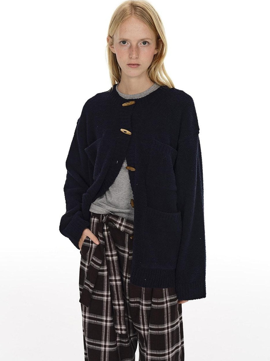 Country Moment Soft Warm Button Vintage Loose Fit Women Commuter Polyester Cardigans