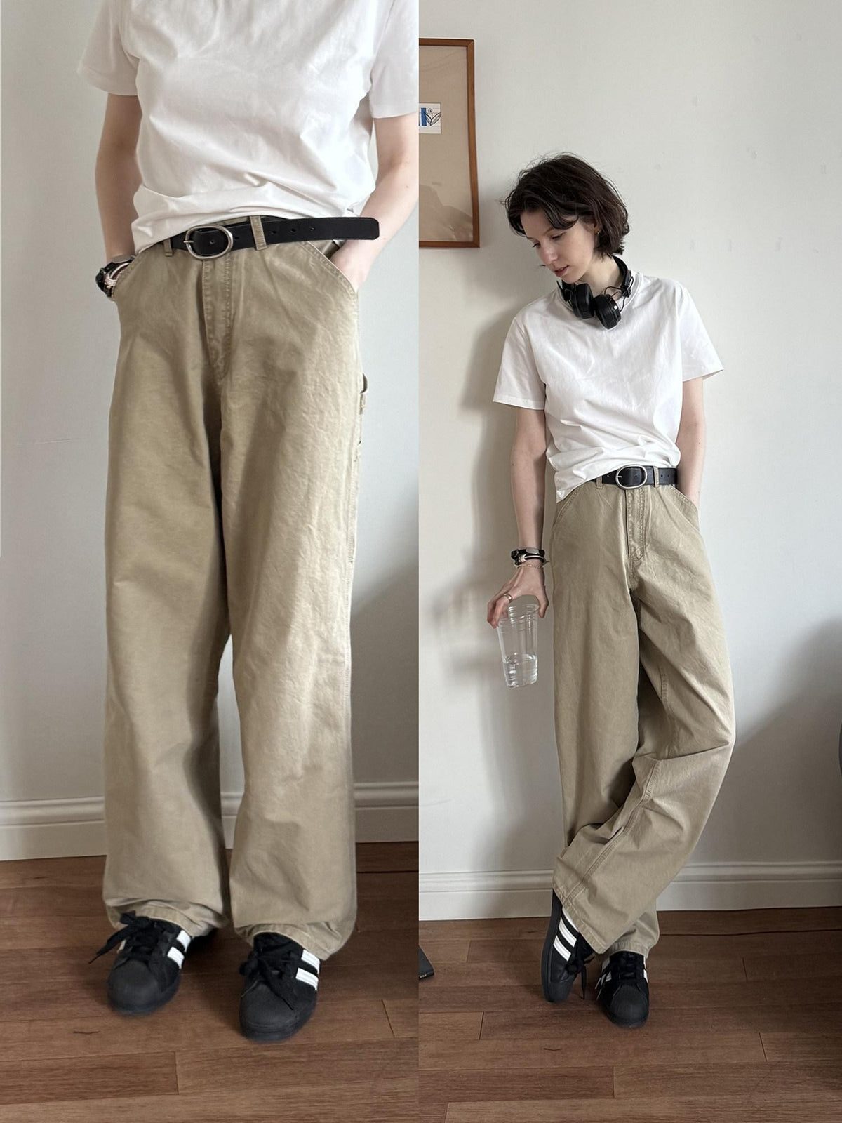 Country Moment Washed Cotton 100 Percent Loose Mid Rise Cargo Casual Youth Straight Pants
