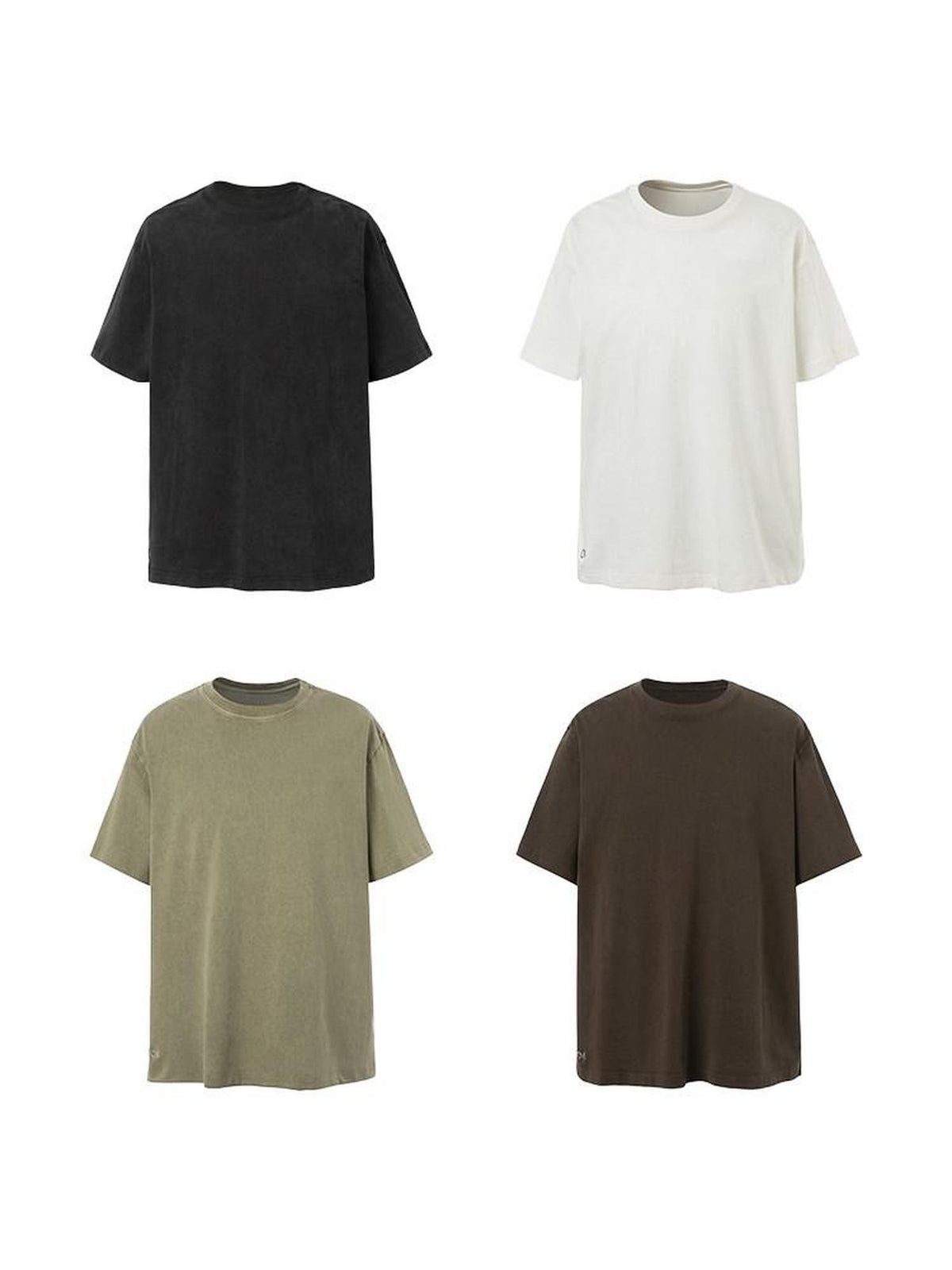 Country Moment Breathable Cotton Washed Loose Fit Round Neck Teen Plain Short Sleeve T-Shirts