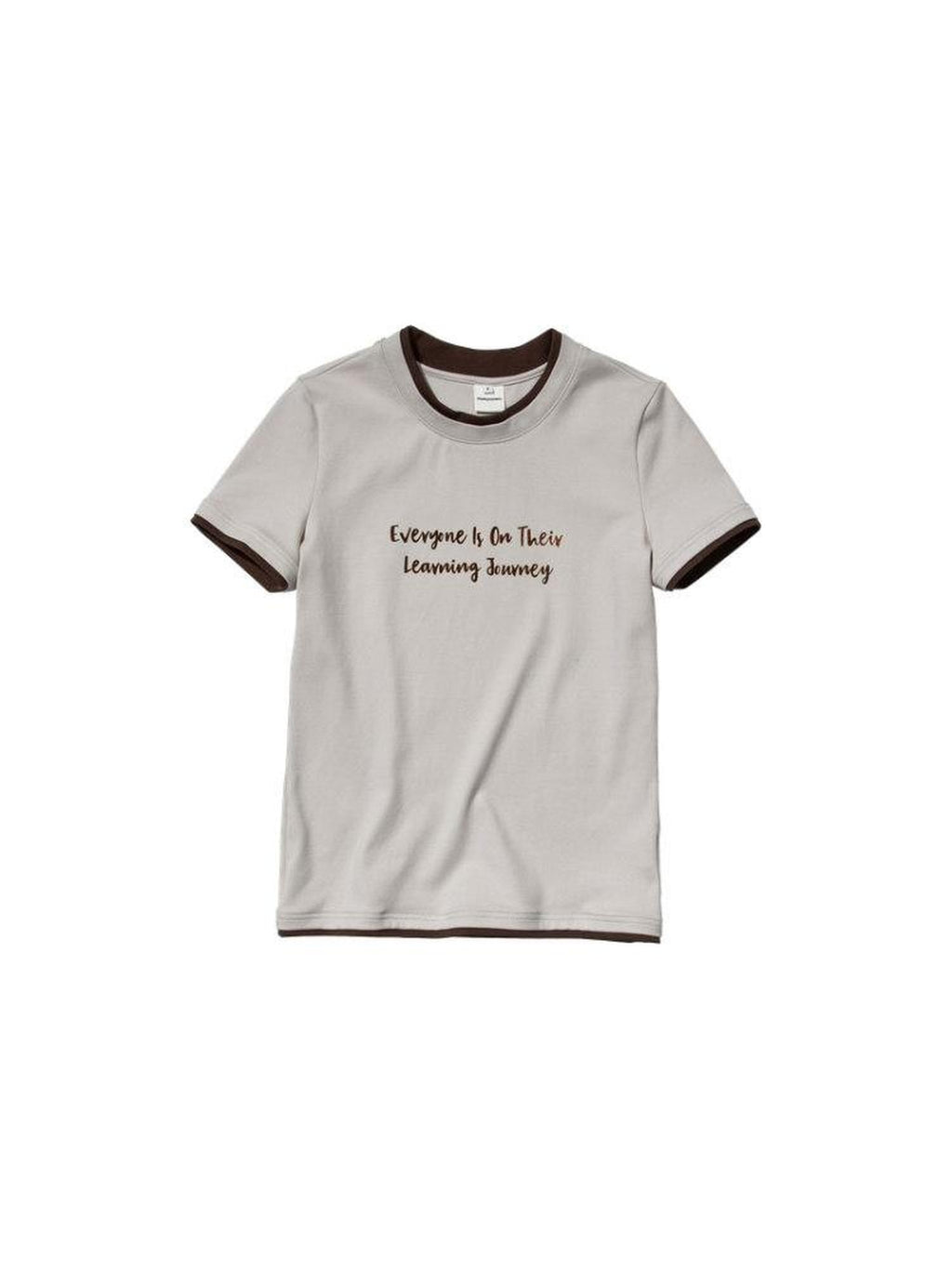 Country Moment Quick Dry Cotton Stretch Street Slim Text Print Grey Short Sleeve T-Shirts