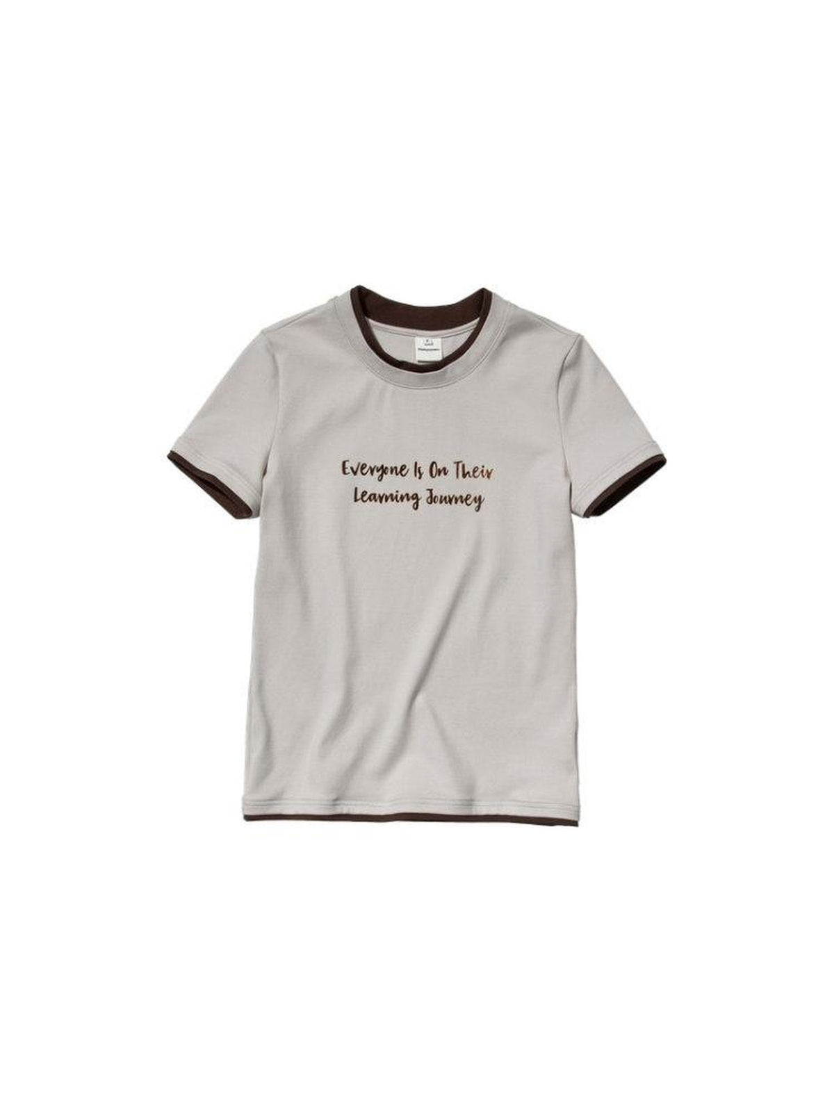 Country Moment Quick Dry Cotton Stretch Street Slim Text Print Grey Short Sleeve T-Shirts