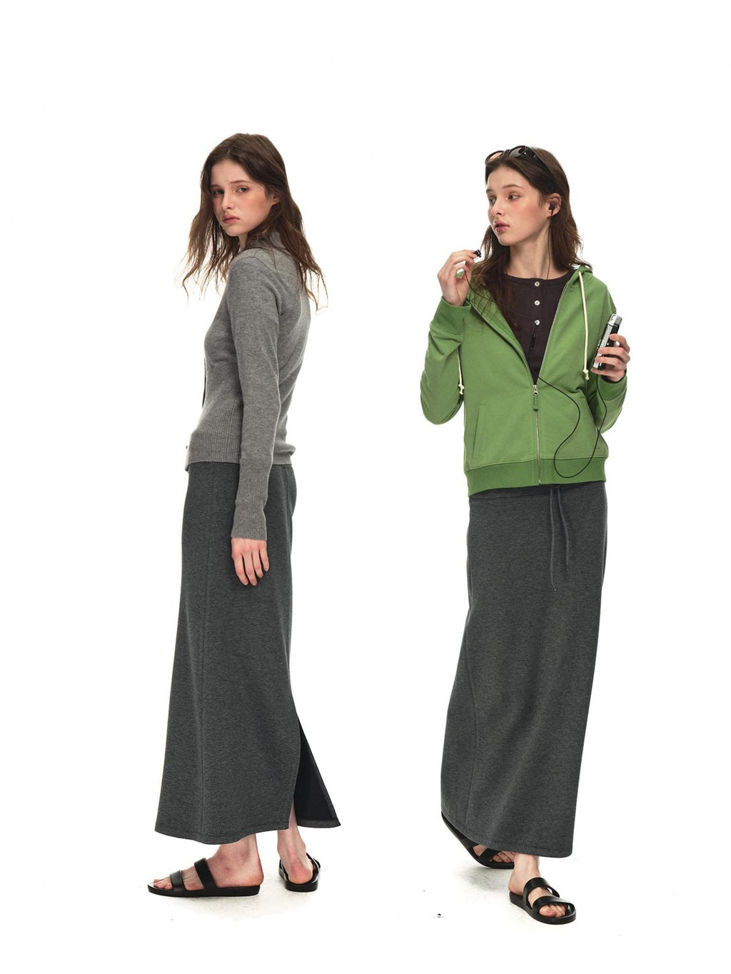 Country Moment Breathable Viscose Blend Casual Loose Mid Waist Tie Straight Women Maxi Skirts