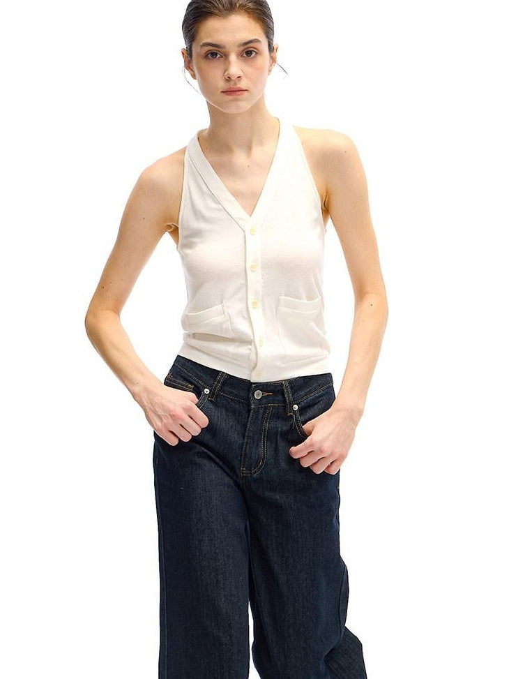 Country Moment Original Design Slim Fit Halter Neck Viscose Cotton Stretch Womens Tank Tops