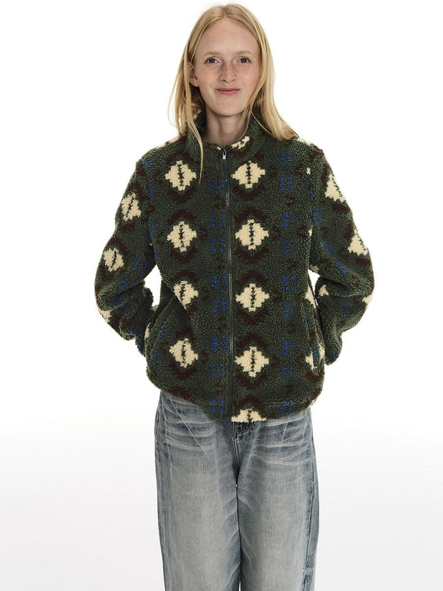 Country Moment Warm Sherpa Lined Loose Fit Toggle Detail Ethnic Men Commuter Cropped Jackets