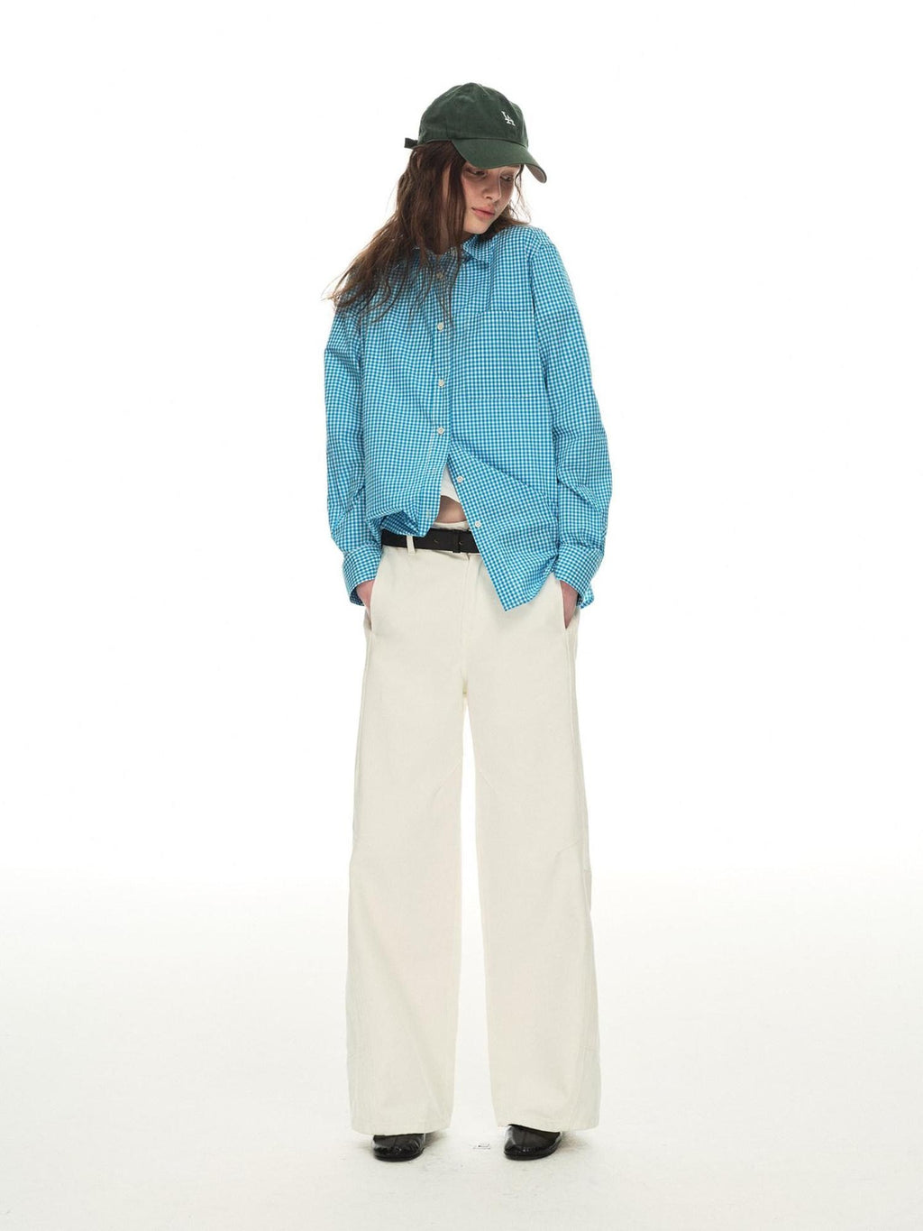 Country Moment Breathable Cotton Relaxed Natural Waist Casual Daily White Wide Leg Pants