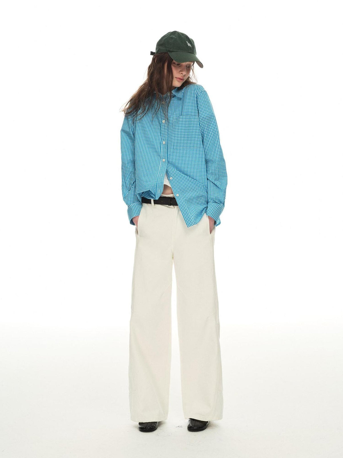 Country Moment Breathable Cotton Relaxed Natural Waist Casual Daily White Wide Leg Pants