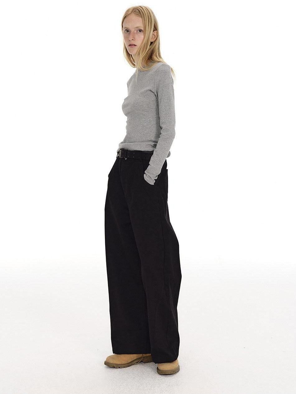 Country Moment 100 Percent Cotton Relaxed Wide Leg Casual Unisex Khaki Black Cargo Pants