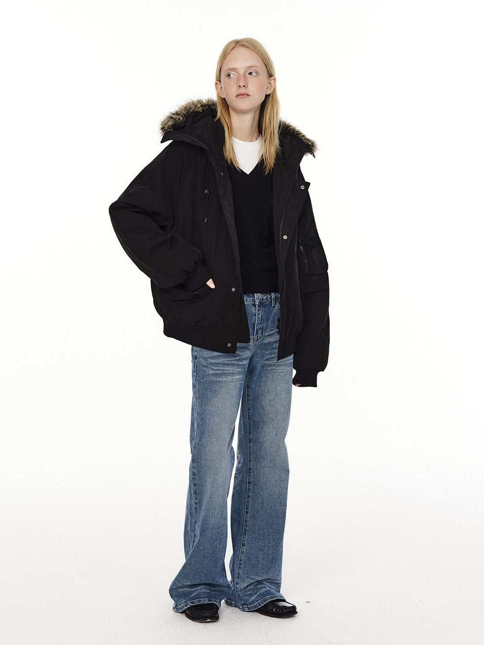 Country Moment Low Rise Stretch Cotton Casual Zip Fly Everyday Washed Blue Flared Jeans