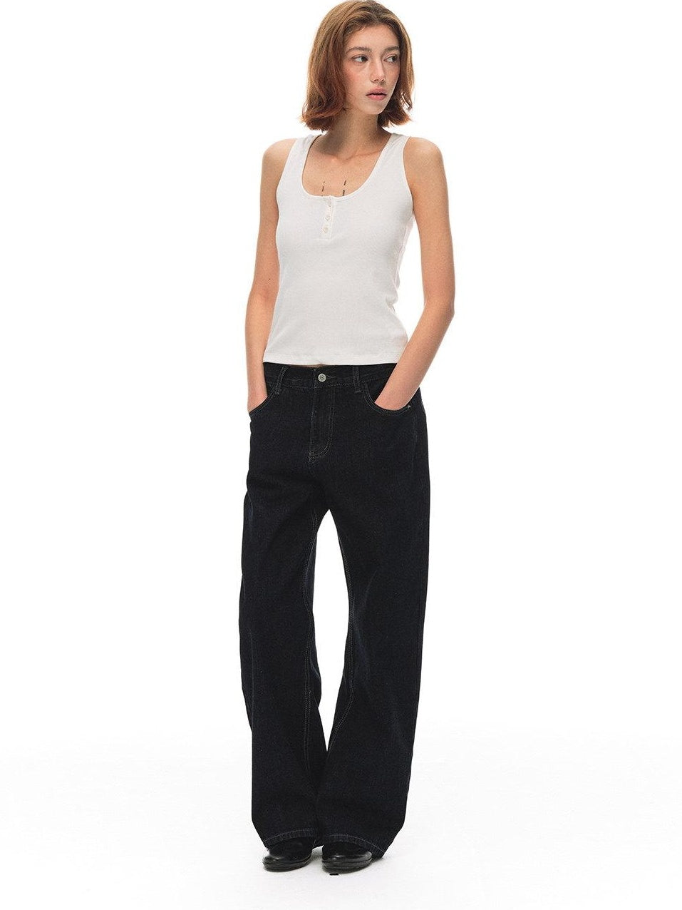 Country Moment Moisture Wicking High Stretch Slim Ribbed U Neck Daily Cotton Viscose Tank Tops