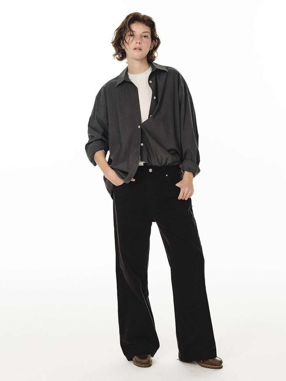 Country Moment Soft Lyocell Nylon Loose Fit Button Down Unisex Long Sleeve Shirts