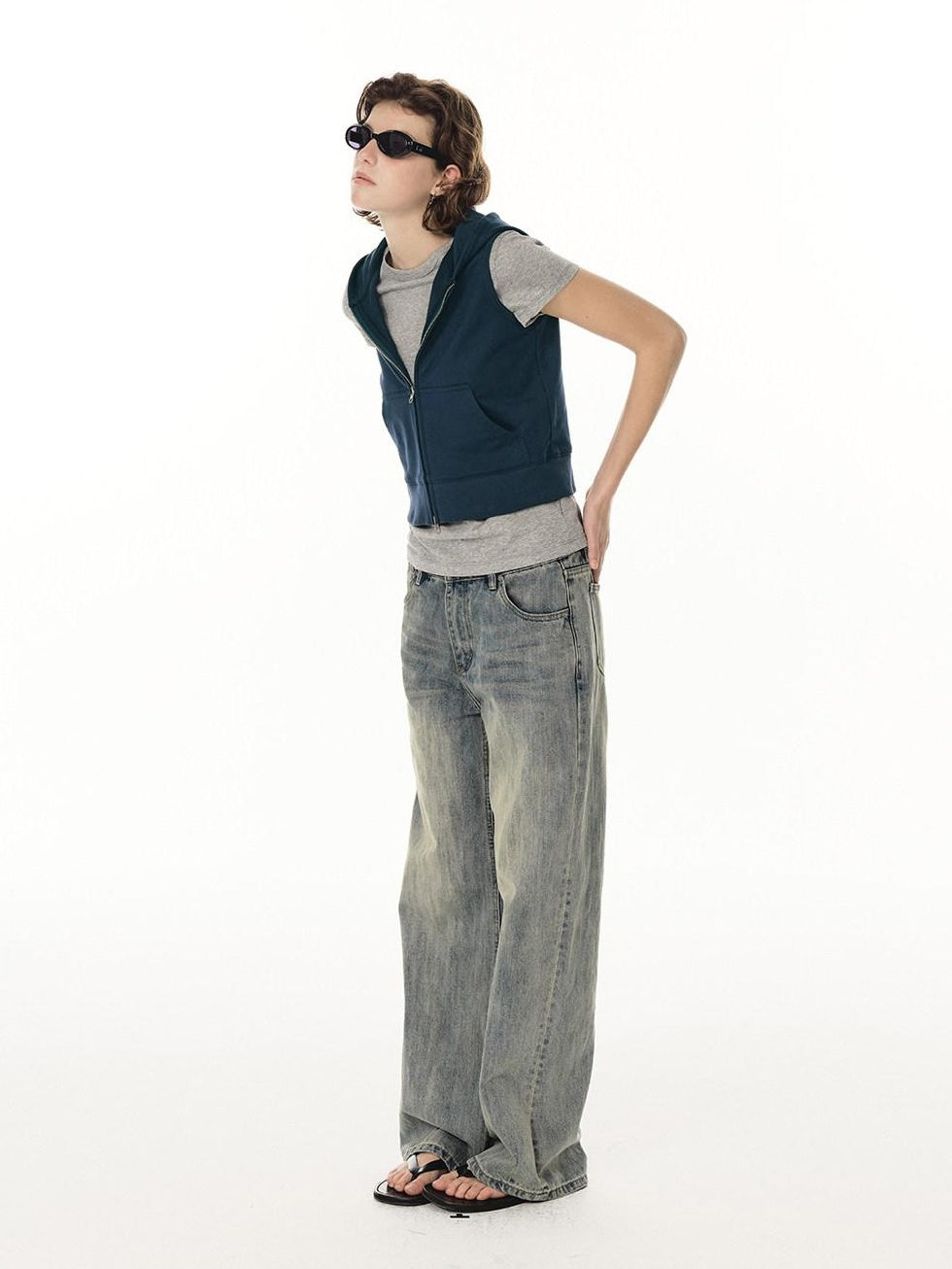 Country Moment Organic Cotton Regular Fit Hooded Zip Short Length Male Breathable Casual Vests