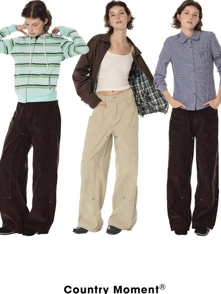 Country Moment Soft 100 Percent Cotton Loose Straight Leg Mid Rise Casual Mens Cargo Pants