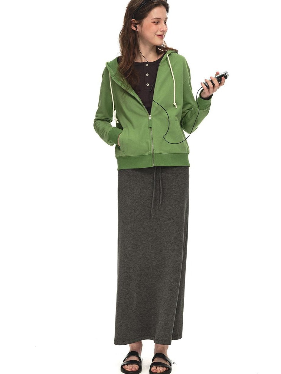 Country Moment Pure Cotton Slim Fit Cropped Zip Up Hooded Casual Youth Student Women Hoodie