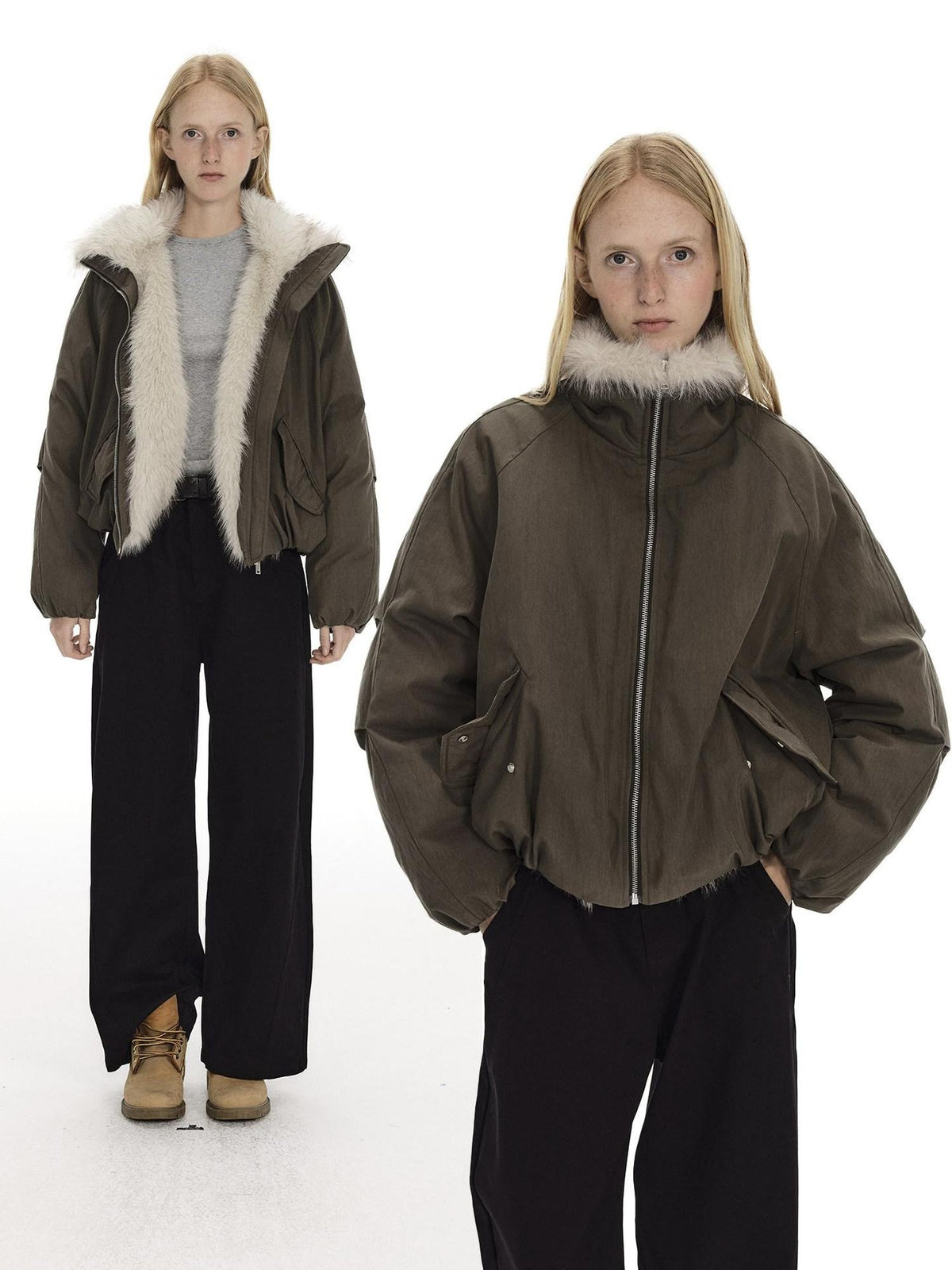Country Moment 90% White Duck Down 650Fp Fur Collar Loose Short Women City Casual Down Jackets