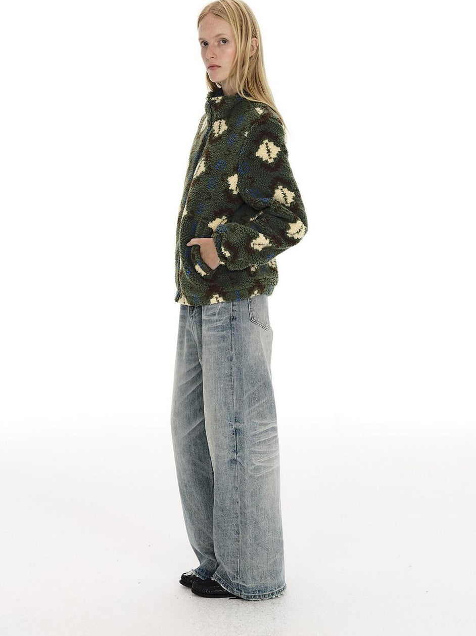 Country Moment Warm Sherpa Lined Loose Fit Toggle Detail Ethnic Men Commuter Cropped Jackets