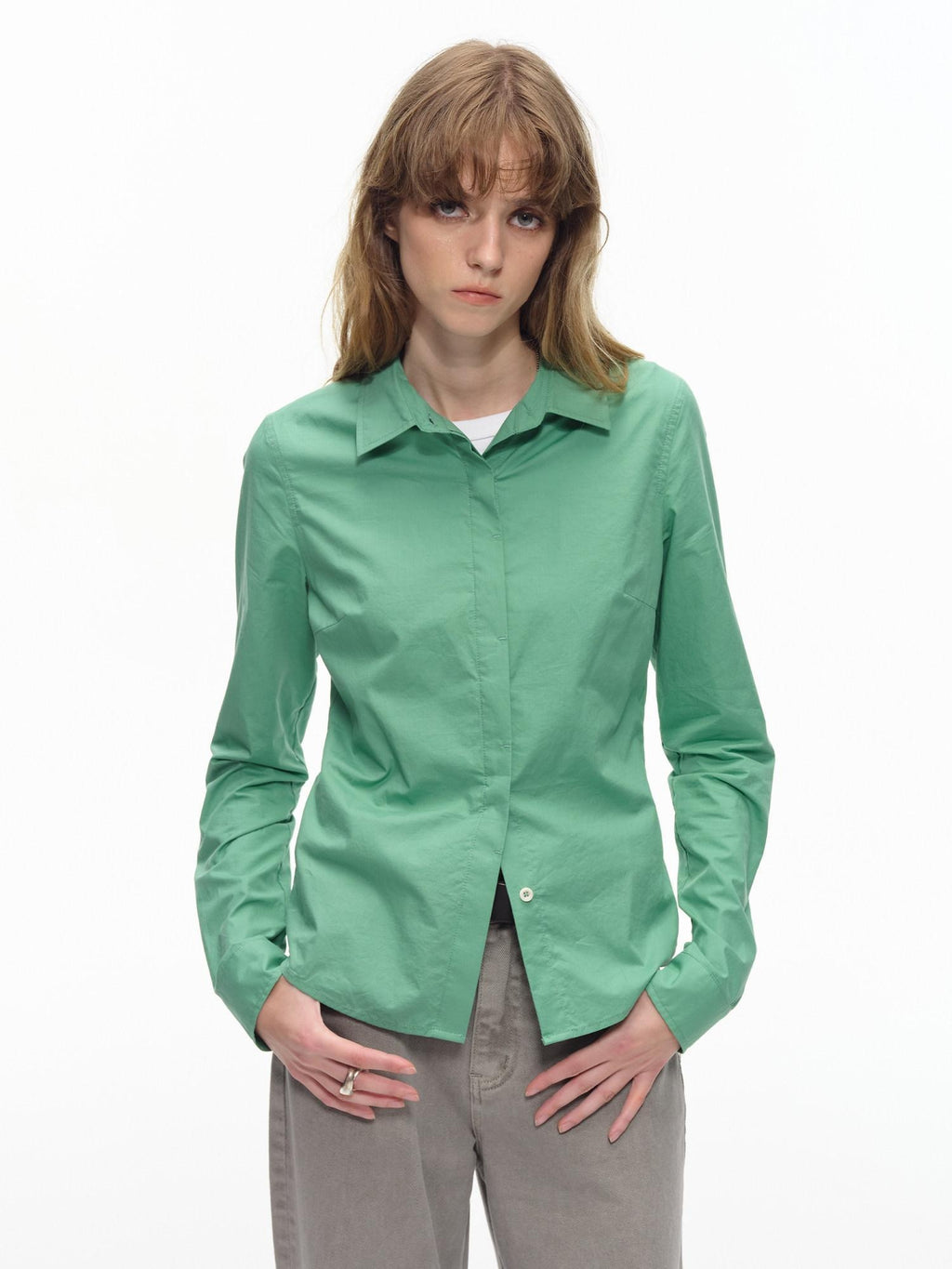 Country Moment Breathable Modal Cotton Slim Fit Casual Button Front Lapel Womens Shirts