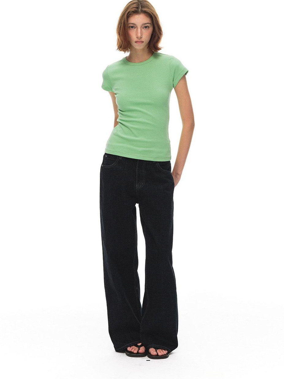 Country Moment Cooling Breathable Cotton Slim Crew Neck American Women Short Sleeve T-Shirts