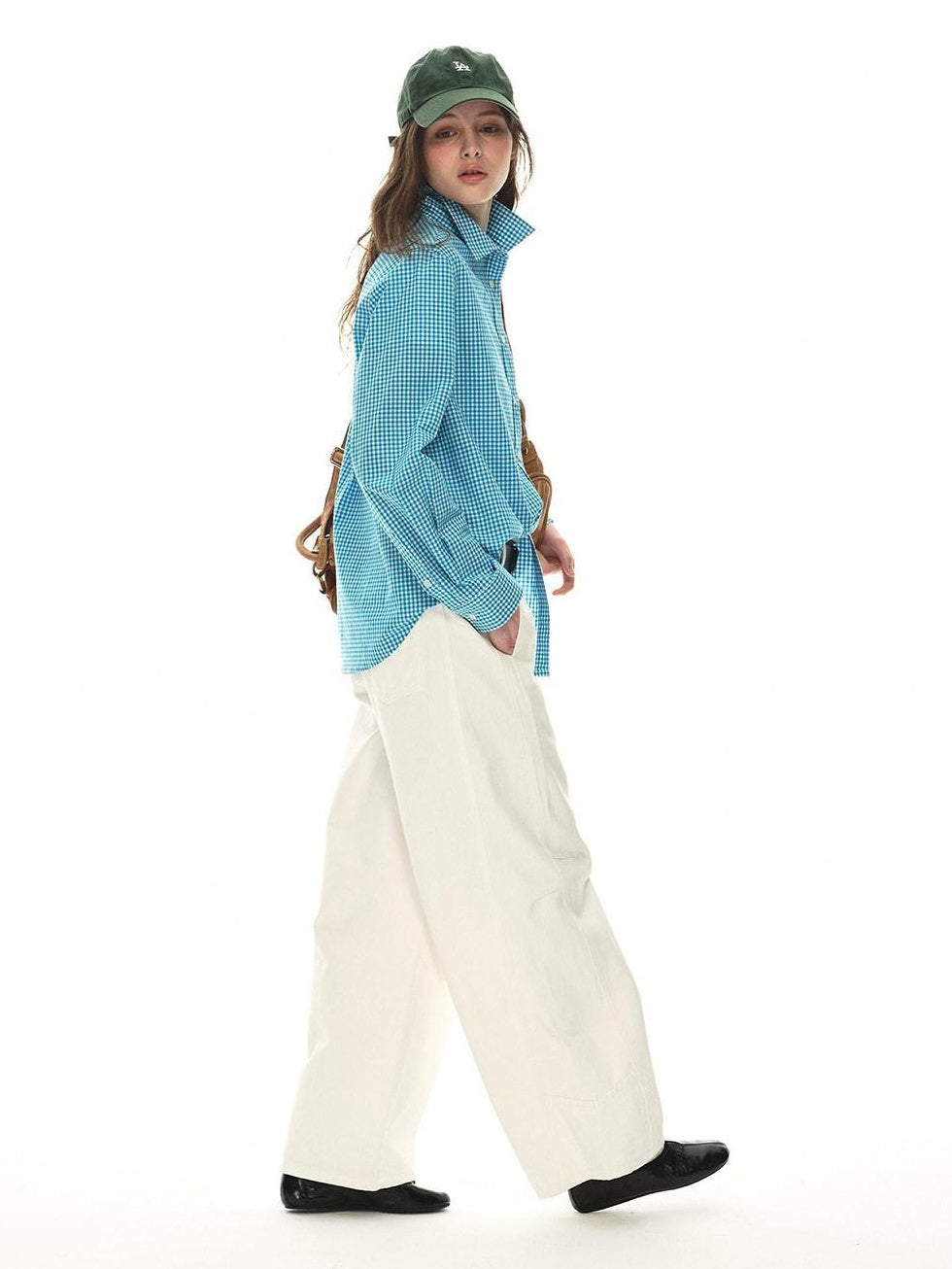 Country Moment Breathable Cotton Relaxed Natural Waist Casual Daily White Wide Leg Pants